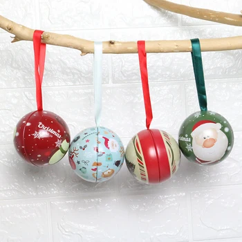 Bolas de navidad de Dulces de Navidad Caja de Hierro Árbol de Navidad Adornos de los Niños Regalo de Santa muñeco de Nieve de la Casa de Año Nuevo Decoración de 2023