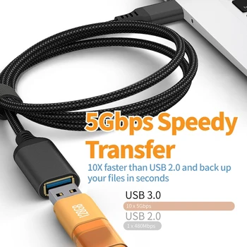 UTAI de Nylon Trenzado USB 3.0 Macho A Hembra de Alta Velocidad de Transmisión de Datos por Cable de la Cámara del Ordenador Impresora Cable de Extensión