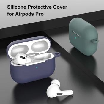 De silicona Caso de la Cubierta Para apple Airpods Pro Caso de la etiqueta engomada de Bluetooth-compatible Caso De Airpods Pro Auriculares Accesorios