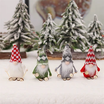 2024 Año Nuevo Regalos del Árbol de Navidad Decoración de Gnome Muñecos de Navidad de Madera Colgante Artesanal de Siembra de los Niños Juguetes de Navidad Decoraciones para el Hogar