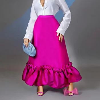 La mujer de la Falda de la Primavera Nueva Gran Dobladillo Plisado Vestido de Moda Versátil Boutique de la Mujer de la Falda Faldas Largas Para las Mujeres de la Moda de 2023