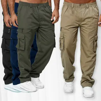 Los hombres de Múltiples Bolsillo de Pantalones de Carga Y2k Deportes al aire libre de la Aptitud de los Pantalones Casuales Hombres Sueltos de la Moda Streetwear Hip-hop Pantalones