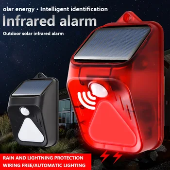 Al aire libre Solar Luz de Alarma Humanos de Detección de Control Remoto de Alarma a la Unidad de los Animales de Solar Luz de Alarma el equipo de camping