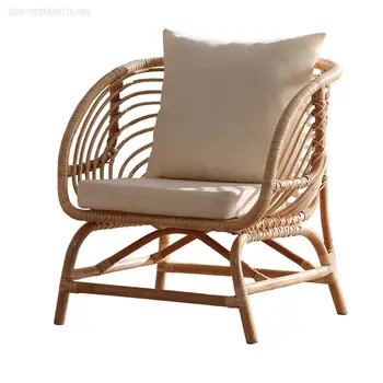 Caliente venta de casa rattan natural silla sofá real de ratán de tres piezas de net silla roja balcón de ocio silla
