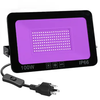 30W/100W LED de Luz Negra al aire libre UV, el Reflector Con el Interruptor de la Luz de Inundación Impermeable IP66 Para la Etapa de Halloween la Fiesta de la Boda Decoración