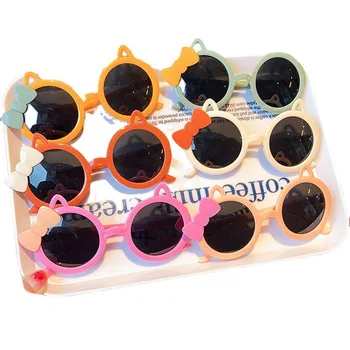 Niños Gafas de sol de lazo Lindo Bebé Gafas de Protección UV Gafas de sol de Estilo de Regalo de Cumpleaños de Juguetes