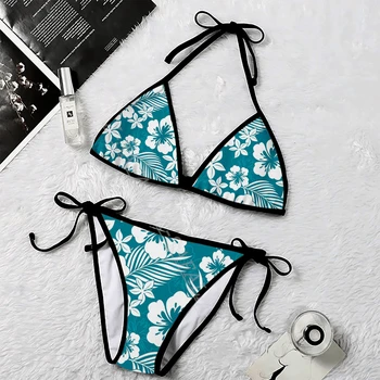 Tatuajes polinesios Océano Impresión en 3D de las Mujeres Micro Triángulo oso de Verano ropa de playa Mankini Lindo Sexy de la Playa del Traje de Baño-7