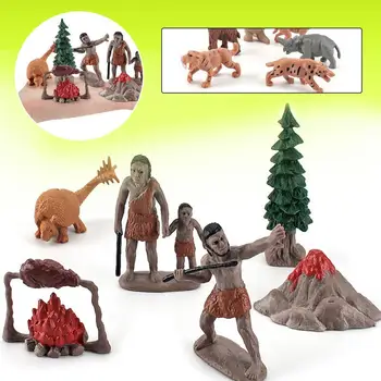 1 Conjunto de Antiguos Animales de una Estatuilla de Alta Simulado Antigua Animal Oso Elefante Rinoceronte Modelo de PVC Figura de Adorno