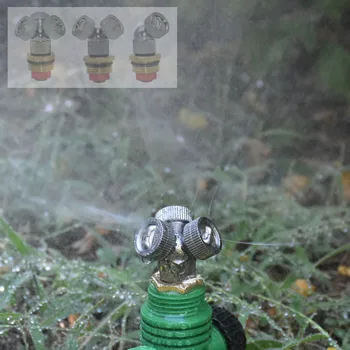 Metal 1/2/3 agujeros de agua de la boquilla del aspersor rociador de jardín boquilla de niebla de aspersión macho de 1/2
