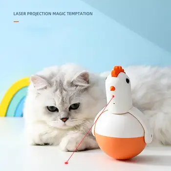Gato Vaso De Juguete Lindo De Pollo A La Forma De 360 Grados Eléctricos Sonido Juguete Interactivo Para Gatos