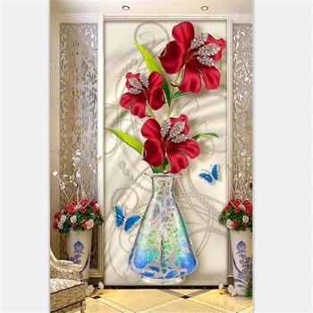 beibehang fondo de pantalla personalizado dormitorio mural de papel pintado romántico boutique rojo de la joyería de porche de fondo decoración de la pared de la pintura