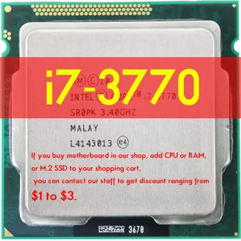 Intel Core i7-3770 i7 3770 3.4 GHz Quad-Core de Ocho Hilo de Procesador de la CPU 8M 77W Atermiter B75 de la Placa base Para Intel LGA 1155 kit