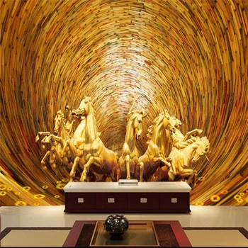 beibehang de Oro de ocho Junxiong Feng alivio de la pintura en la pintura 3D TV telón de fondo personalizados de gran fresco de seda, papel tapiz de seda