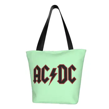 AC DC El Bell Rock Roll Compras Bolsas de Lona Comprador de Hombro Bolsa de Gran Capacidad de la Banda Australiana Estrella Bolso