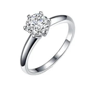 Las mujeres, los anillos de un quilate clásico de seis garra anillo de mujer accesorios anillos para las mujeres de lujo de la Boda Anillo de