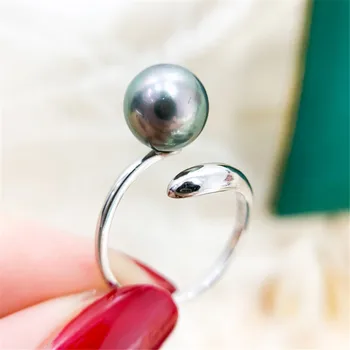 DIY perlas pequeños accesorios S925 joyería de plata esterlina de la luz de la placa de oro plata anillo de vacío titular adecuado para 6-10mm cuentas
