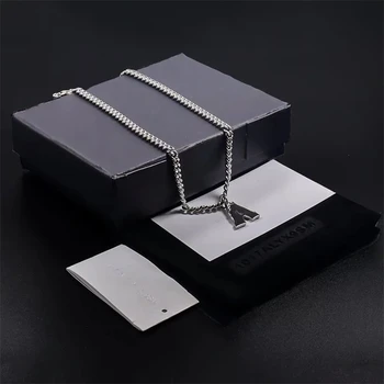 Nueva Carta de Un Colgante 1017 ALYX 9SM Collar de Cadena Plateado Unisex Hebilla de Metal Collar