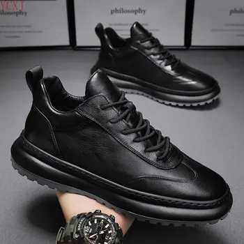 De los hombres Zapatos de los Nuevos Hombres Casual Zapatos de Cuero de los Hombres de la Moda de los Deportes de la Junta de Zapatos de Tendencia Versátil de la Junta de Zapatos de Diseñador Mocasines de Hombres