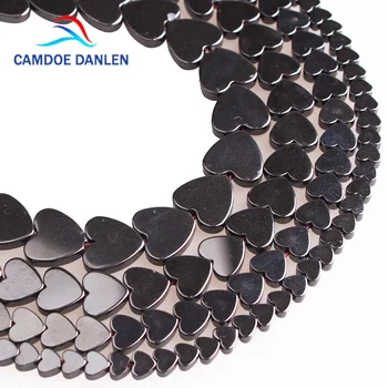 CAMDOE DANLEN Piedra Natural en Forma de Corazón Negro Hematita Suelta perlas 6 8 10 MM de DIY de la Joyería de Partes y Accesorios Mayorista
