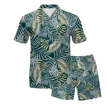 B267-1008 Impreso Fresco Camisa De Malla Interior De La Playa De Los Pantalones De Los Hombres La Ropa Traje Nuevo De La Moda