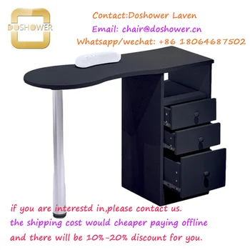 Portátil de manicura de la tabla para la venta con manicura juego de mesa y silla negro para el salón de manicura de la tabla de la mano de la almohada