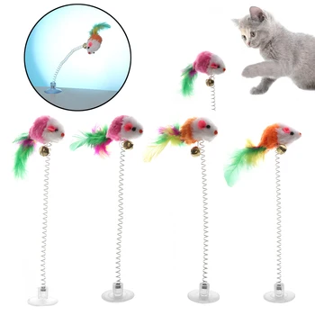 Color Al Azar!!!1 PC de Plástico de Juguetes para Mascotas de Gato-Ratón de Juguete Conejo de Palo Largo Mascota Divertido Juguete Nuevo Gato Jugando Juguete Accesorios para Mascotas