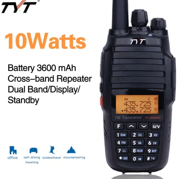 TYT TH-UV8000D 10Watts Cruz de la Banda Repetidor Walkie Talkie 3600mAh VHF UHF Dual de la banda de radioaficionados de TYT UV8000E