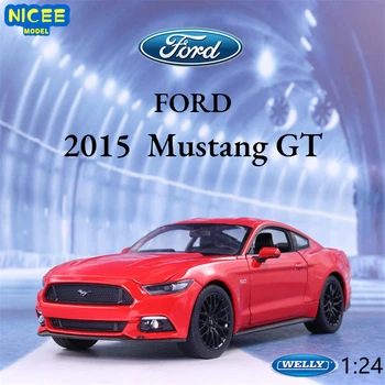WELLY 1:24 2015 Ford Mustang GT Modelo de Coche de la Simulación de la Decoración del Coche de la Colección de Don Juguete de Fundición Modelo de Juguete de Niño B164