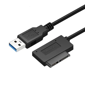 USB3.0 a Mini Sata II 7+6 13Pin Adaptador Convertidor de Cable para el ordenador Portátil de CD/DVD ROM Unidad Slimline