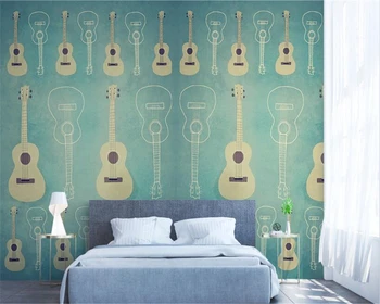 beibehang de la Moda Nórdica moderna minimalista utillaje creativo guitarra instrumento musical de papel tapiz de fondo de papel de parede 3d