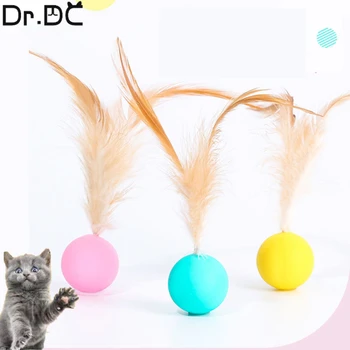 El Dr. CC de Silicona Elástica de Bolas Aliviar el Aburrimiento de las Burlas de los Juguetes del Gato Interactivo del Gato y de Productos para Mascotas Mordida Resistente al Silencio de la Pluma