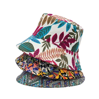 2021 Boho Rayas Primavera Verano Cubo de Sombreros de las Mujeres de los Hombres del Diseñador de Sol, Gorra de Algodón de Hip Hop del Pescador Sombrero de Panamá Femenino