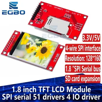 EGBO 1,8 pulgadas TFT LCD del Módulo de Pantalla LCD Módulo serial SPI 51 conductores 4 IO controlador de pantalla TFT Resolución de 128*160 Para Arduino