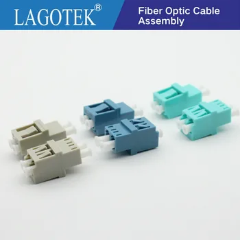 50PCS UPC LC Dúplex de Fibra óptica Adaptador de Alta baja tipo de LC de la fibra Óptica del acoplador UPC LC de la Fibra de la brida MFA-LC02-AQ