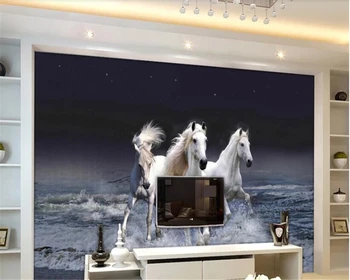 beibehang papel de parede Cielo caballo de mar de pintura TV fondo pared de fondo de pantalla hudas belleza bebang fondos de pantalla para la sala de estar